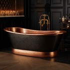 Heavy  solid Copper Bathtub Hammered  Obsidian  66 x32 x32  No Customs Tariff