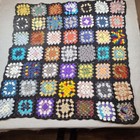 Handmade Crochet Afghan Throw Blanket 46 x45   Granny Square Roseanne New