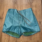 Birdwell Beach Britches Board Shorts Swim Trunks Teal Vtg Nos Youth Kid Boys 24
