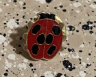 Lot 75 Lapel Hat Pin Pinback Tie Tack Ladybug Gold Tone Enamel Black Red