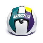 Briko Gass Graphik Road Helmet - Medium   White-pine Green-violet-yellow   New