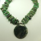 Statement Rough Chrysoprase  Necklace   Moss Agate Pendant Handmade Jewelry