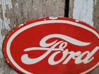 Vintage Ford Porcelain Sign Tractor Plate Topper Farming Equipment Dealer Sales