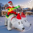 7ft Christmas Inflatables Santa Riding Polar Bear W shaking Head Decoration