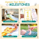 Baby Monthly Milestone Blanket Set With 15 Signs   3 Animals Photo Props