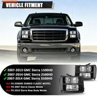 Apsve Headlights Pair For 2007-13 Gmc Sierra 1500 07-14 2500hd 3500hd