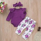 Newborn Baby Girl Clothes  Infant Girl Outfits Long Sleeve Ruffle Romper   Fl   