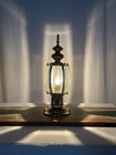 Rewired Vtg Brass Table Lamp Porch Light Rustic Cabin Lodge Nautical Lantern