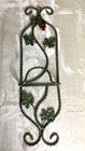 Home Interiors Wall Hanging Plate Rack Holder Tuscany Grapes Leaves 21 x6  Vtg 