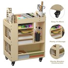Art Cart- Wooden Rolling Craft Storage For Wrapping Paper  Home Office  