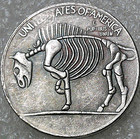 Hobo Novelty  Nickel - Indian Chief Skull Head Hobo Coin - Antiqued Looking