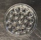 Vintage Large Round 19-hole Glass Flower Frog 5  Diameter