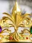 Mardi Gras Crown  Fleur-de-lis King Crown  Royal Prince Headwear  Gold Crown