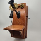 Antique Kellogg Chicago Oak Wall Mount Hand Crank Telephone 1901 Patent