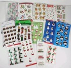 Vintage Christmas Stickers Lot Hallmark Stickerooni Santa Bears Snowmen 1lb