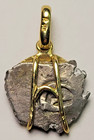 1600 s Spanish Colonial 1 2 Reales Cob Coin Mounted In 14k Gold