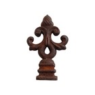 Vintage Cast Iron Fleur De Lis Acorn Fence Post Finial Gate Topper Rustic Brown