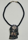 Signed Handcrafted Jane Goslin Peiser Female Woman Art Pottery Pendant Necklace