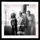 Native American Indains Headdress Totem Pole Tourist Old vintage Photo- Aa149