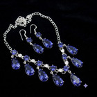 Tanzanite Necklace   Earrings Set   Handmade 925 Sterling Silver Jewelry Set