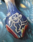 Grateful Dead Dancing Bear Etched  Blown Glass Pipe Usa Made Northern Cali