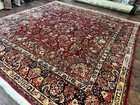 Square Per sian Sarouk Rug 10x10 Red Floral Antique