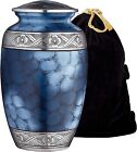 Cremation Urn For Human Ashes Adults Blue Funeral Burial Hand Painted Memorial