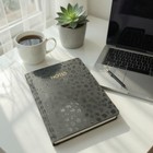 Threshold Grid Dot Journal Black Leopard Notebook Gold Edging 120 Pgs New