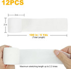 12 Rolls White Athletic Pre Wrap Tape 2 Inch X 5 Yards Self Adhesive Bandage Wra