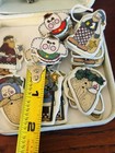 Vintage 1990s Alma Lynne Ceramic Christmas Buttons Lot Of 29 Mixed In Velvet Box