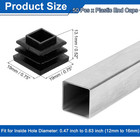11 16   18mm  Square Tubing End Caps  50 Pcs Plastic Hole Plugs Insert End Cap F