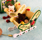 Flocked Teddy Bears Miniature Christmas Vintage   Lot Of 10