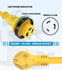 25  Rv Power Extension Cord 30 Amp Twist Lock Rv Adapter Plug 30m 30f With Power