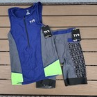 Tyr Men s Navy grey Triathlon cyling Tops  s    9 In  Padded Short  xs  New 