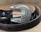 Vtg Rare Sterling Silver Uncle Sam W Complete 4 Pc Ranger Belt Buckle Set   Belt
