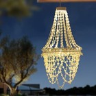 Solar Hanging Crystal Chandelier Outdoor Garden Decorative Lights French