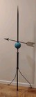 Antique 65   Copper Lightning Rod And Blue Ball With Weathervane 