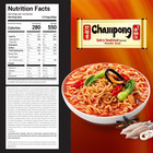 Champong Ramyun Noodles  Smoky   Spicy Seafood Flavored Korean Instant Ramyun  B
