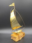 Brass Vintage antique Mid Century Modern Sail Boat Sculpture