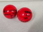 Vintage Nick Varner Signed Pair Of  Red Billiard Pool Balls
