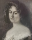Antique Framed Edwardian Framed Print Of Beautiful Young Woman