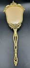 Vintage Gold Tone Ormulu Ornate Heavy Vanity Hair Brush Bristles