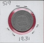 Brazil 200 Reis 1931 Head Of Liberty Facing Right With Stars Around The Rim obve