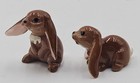 Hagen Renaker Lop Eared Bunnies Two Brown Ceramic Figurines