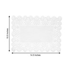 100 White 14  Rectangular Disposable Lace Paper Doilies Placemats Party Supplies