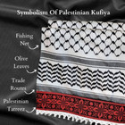 Embroidered Palestinian-style Kufiya Scarf     Black   White