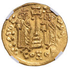Byzantine Empire - Gold Solidus Constantine Iv - Heraclius And Tiberius - Ngc Ms