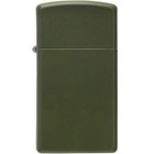 Zippo Windproof Lighter Slim Green Matte Metal Construction Refillable 1627