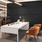4 5 In  X 2 Ft  X 4 Ft  Black Slat Mdf Decorative Acoustic Wall Paneling  Fluted
