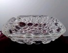 Vintage Mid Century Modern Mcm Libbey Clear Bubble Pebble Art Glass Ashtray